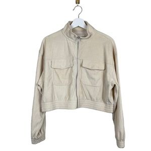 NWT Aerie Zip Up Corduroy Cropped Jacket Size Medium